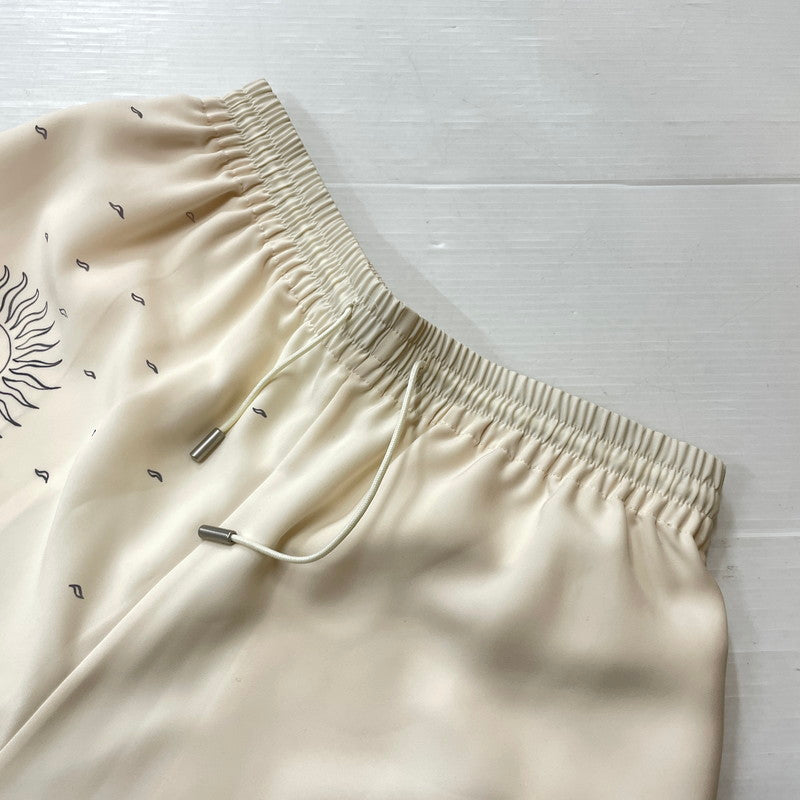 【中古品】【メンズ/レディース】 MARINE SERRE マリーン・セル WHITE LINE UNISEX LUNAR LOUNGE PANTS ホワイトライン ユニセックス ルナ ラウンジパンツ ボトムス 152-261027-yo-18-teih サイズ：S カラー：ホワイト 万代Net店