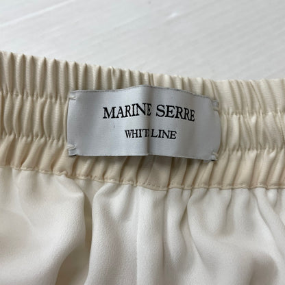 【中古品】【メンズ/レディース】 MARINE SERRE マリーン・セル WHITE LINE UNISEX LUNAR LOUNGE PANTS ホワイトライン ユニセックス ルナ ラウンジパンツ ボトムス 152-261027-yo-18-teih サイズ：S カラー：ホワイト 万代Net店
