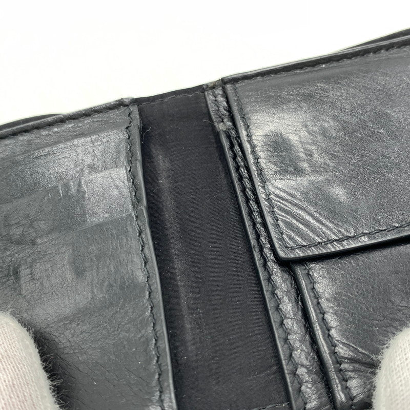 【中古品】【メンズ/レディース】 BOTTEGA VENETA ボッテガ・ヴェネタ マキシイントレチャート 二つ折り財布 コインケース 札入れ カードケース 181-261024-ko-06-teih カラー：ブラック 万代Net店