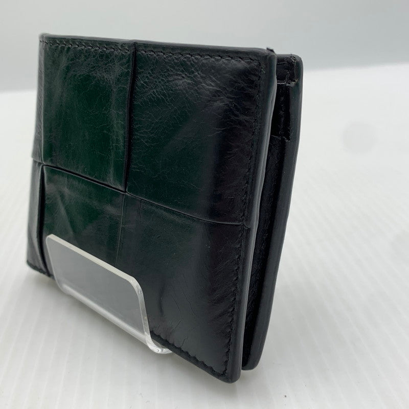 【中古品】【メンズ/レディース】 BOTTEGA VENETA ボッテガ・ヴェネタ マキシイントレチャート 二つ折り財布 コインケース 札入れ カードケース 181-261024-ko-06-teih カラー：ブラック 万代Net店