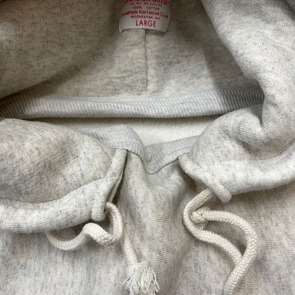 【中古品】【メンズ】 Champion チャンピオン TRUE TO ARCHIVES PULLOVER AFTER HOODED SWEAT SHIRTS C3-D106 トゥルートゥーアーカイブス プルオーバー スウェット トップス 後付けパーカー 145-261027-yo-10-teih サイズ：L カラー：シルバーグレー 万代Net店