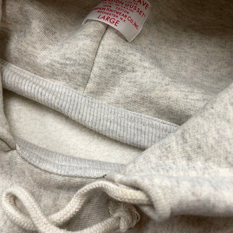 【中古品】【メンズ】 Champion チャンピオン TRUE TO ARCHIVES PULLOVER AFTER HOODED SWEAT SHIRTS C3-D106 トゥルートゥーアーカイブス プルオーバー スウェット トップス 後付けパーカー 145-261027-yo-10-teih サイズ：L カラー：シルバーグレー 万代Net店