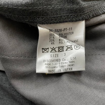 【中古品】【メンズ】 DISCOVERED ディスカバード SUMMER WOOL LOOPING WIDE SHORTS DC-SS26-PT-11 サマーウール ワイド ショーツ ボトムス ショートパンツ ハーフパンツ 151-261027-yo-12-teih サイズ：3 カラー：グレー 万代Net店