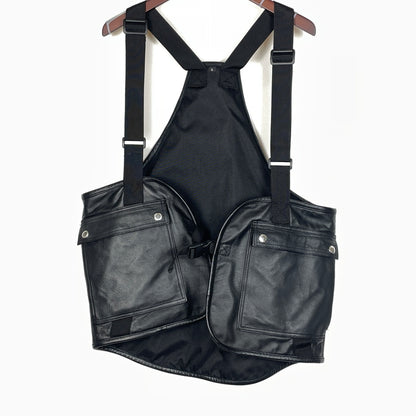 【中古品】【メンズ】 ZON ゾン LEATHER UTILITY BEST レザー ユーティリティ ベスト アウター 145-261028-sa-18-teih サイズ：L カラー：ブラック 万代Net店