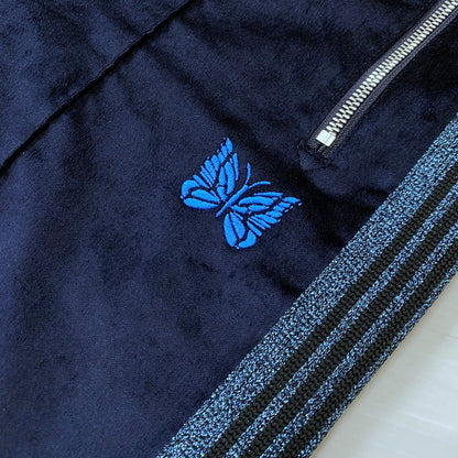 【中古品】【メンズ】 NEEDLES ニードルス × LHP エルエイチピー 別注 VELOUR TRACK PANTS ベロア トラックパンツ ボトムス 140-261027-yo-24-teih サイズ：M カラー：ブルー 万代Net店