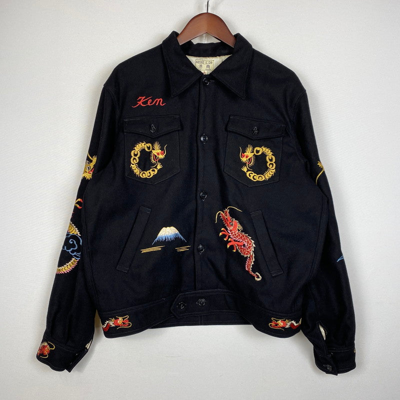 【中古品】【メンズ】 TAILOR TOYO テーラー東洋 KOSHO & CO. EAGLE＆DRAGON SUKA WOOL JACKET TT11455 港商 イーグル アンド ドラゴン スカ ウールジャケット アウター 145-261027-yo-20-teih サイズ：大 カラー：ブラック 万代Net店