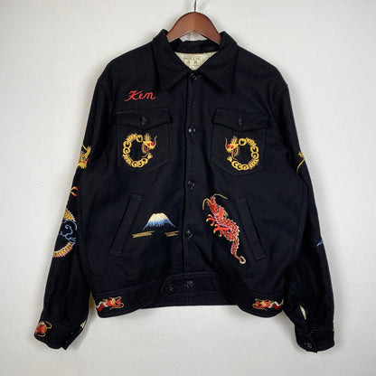 【中古品】【メンズ】 TAILOR TOYO テーラー東洋 KOSHO & CO. EAGLE＆DRAGON SUKA WOOL JACKET TT11455 港商 イーグル アンド ドラゴン スカ ウールジャケット アウター 145-261027-yo-20-teih サイズ：大 カラー：ブラック 万代Net店