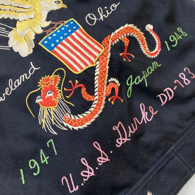 【中古品】【メンズ】 TAILOR TOYO テーラー東洋 KOSHO & CO. EAGLE＆DRAGON SUKA WOOL JACKET TT11455 港商 イーグル アンド ドラゴン スカ ウールジャケット アウター 145-261027-yo-20-teih サイズ：大 カラー：ブラック 万代Net店