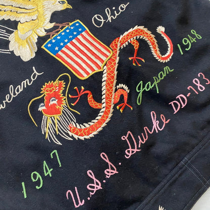 【中古品】【メンズ】 TAILOR TOYO テーラー東洋 KOSHO & CO. EAGLE＆DRAGON SUKA WOOL JACKET TT11455 港商 イーグル アンド ドラゴン スカ ウールジャケット アウター 145-261027-yo-20-teih サイズ：大 カラー：ブラック 万代Net店