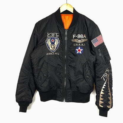 【中古品】【メンズ】 AVIREX アヴィレックス MA-1 FLYING SHARKS 6172151 エムエーワン フライング シャークス アウター リバーシブル 145-261028-sa-16-teih サイズ：L カラー：ブラック 万代Net店