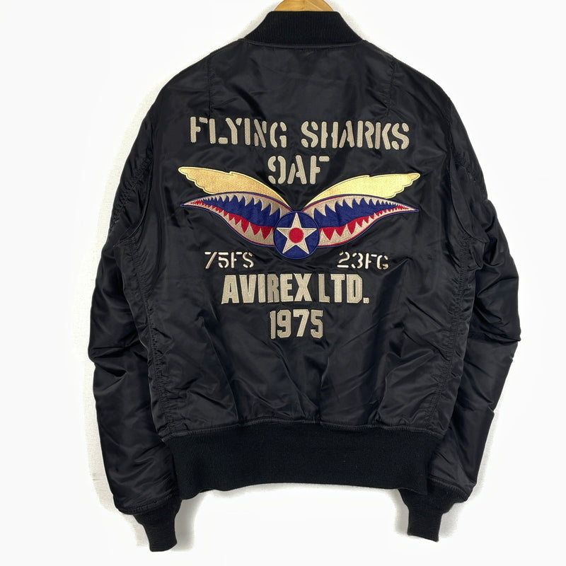 【中古品】【メンズ】 AVIREX アヴィレックス MA-1 FLYING SHARKS 6172151 エムエーワン フライング シャークス アウター リバーシブル 145-261028-sa-16-teih サイズ：L カラー：ブラック 万代Net店