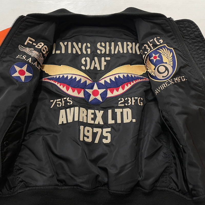 【中古品】【メンズ】 AVIREX アヴィレックス MA-1 FLYING SHARKS 6172151 エムエーワン フライング シャークス アウター リバーシブル 145-261028-sa-16-teih サイズ：L カラー：ブラック 万代Net店