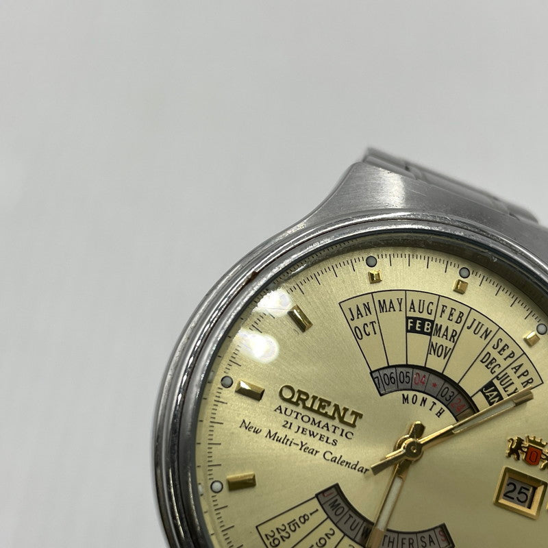 【中古品】【メンズ】 ORIENT オリエント AUTO MULTI YEAR CALENDAR FEU00008C オート マルチイヤー カレンダー 腕時計 自動巻き 197-261028-yo-06-teih カラー：シルバー 万代Net店