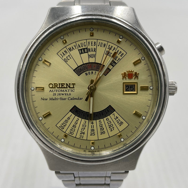 【中古品】【メンズ】 ORIENT オリエント AUTO MULTI YEAR CALENDAR FEU00008C オート マルチイヤー カレンダー 腕時計 自動巻き 197-261028-yo-06-teih カラー：シルバー 万代Net店