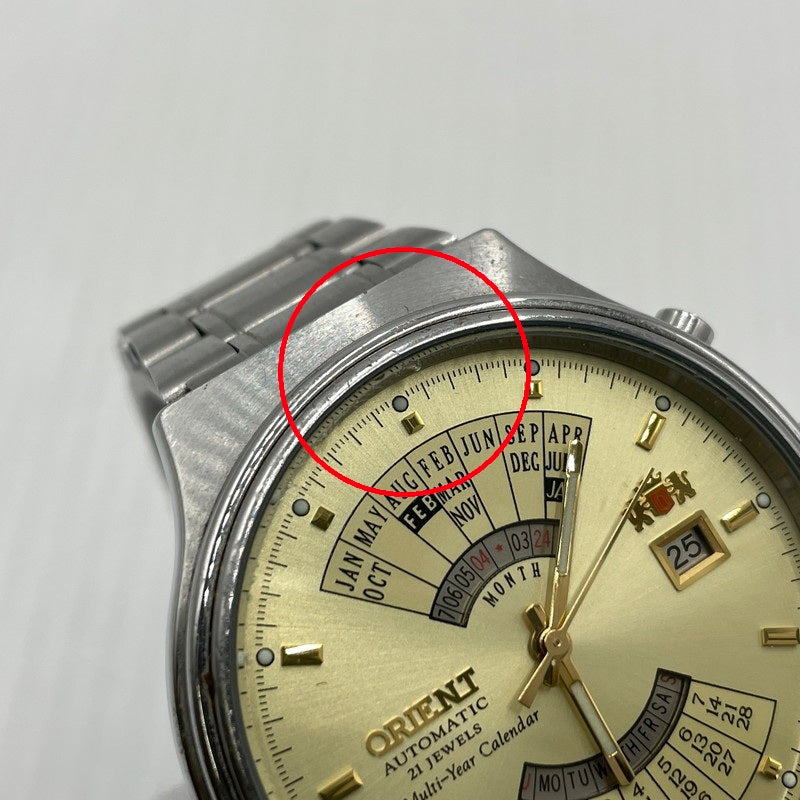 【中古品】【メンズ】 ORIENT オリエント AUTO MULTI YEAR CALENDAR FEU00008C オート マルチイヤー カレンダー 腕時計 自動巻き 197-261028-yo-06-teih カラー：シルバー 万代Net店
