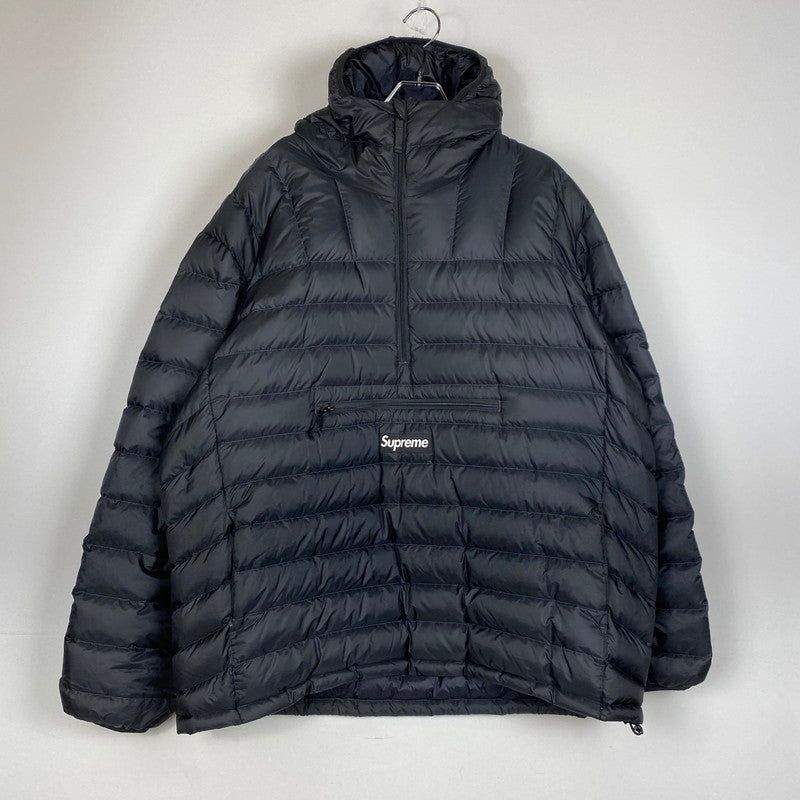 【中古品】【メンズ】 SUPREME シュプリーム 25FW MICRO DOWN HALF ZIP HOODED PULLOVER JACKET マイクロダウン ハーフジップ フーデッド プルオーバー ジャケット アウター 149-261027-yo-23-teih サイズ：XXL カラー：ブラック 万代Net店