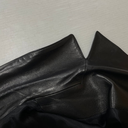 【中古品】【レディース】 AGNES B アニエス べー RAM LEATHER COAT ラム レザー コート アウター 170-261028-sa-02-teih サイズ：2 カラー：ブラック 万代Net店