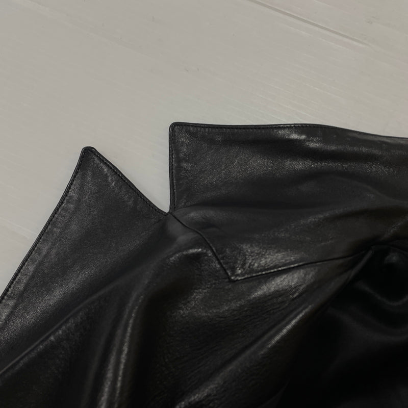 【中古品】【レディース】 AGNES B アニエス べー RAM LEATHER COAT ラム レザー コート アウター 170-261028-sa-02-teih サイズ：2 カラー：ブラック 万代Net店