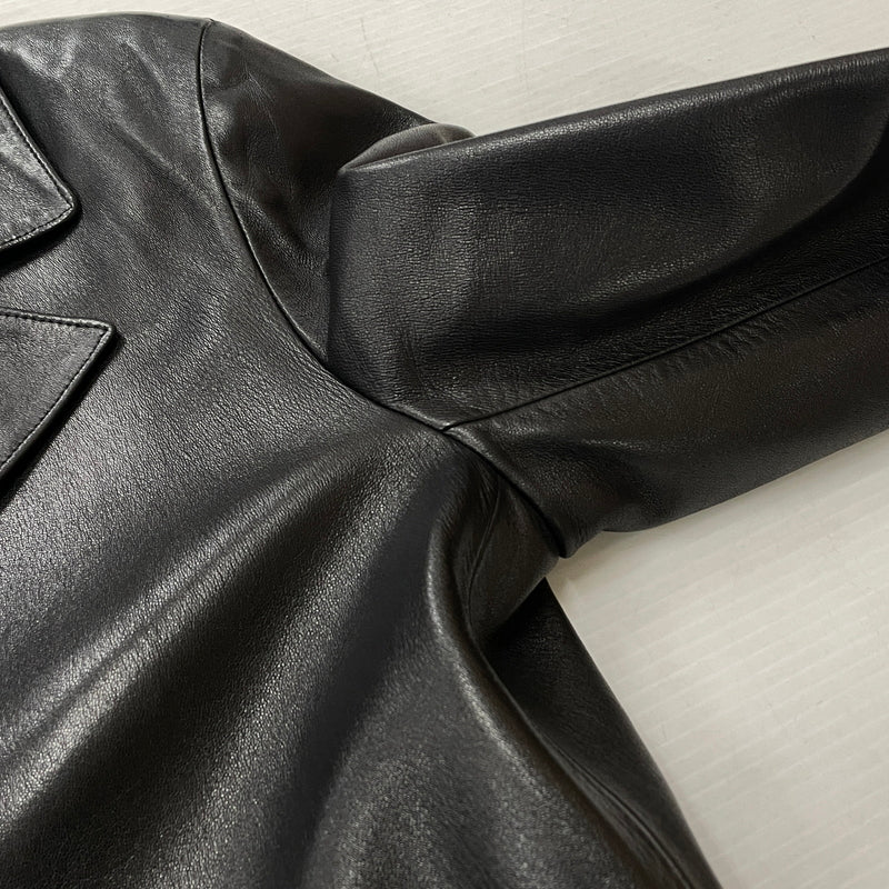 【中古品】【レディース】 AGNES B アニエス べー RAM LEATHER COAT ラム レザー コート アウター 170-261028-sa-02-teih サイズ：2 カラー：ブラック 万代Net店