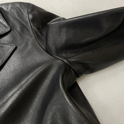 【中古品】【レディース】 AGNES B アニエス べー RAM LEATHER COAT ラム レザー コート アウター 170-261028-sa-02-teih サイズ：2 カラー：ブラック 万代Net店
