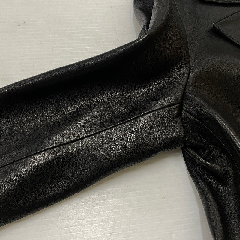 【中古品】【レディース】 AGNES B アニエス べー RAM LEATHER COAT ラム レザー コート アウター 170-261028-sa-02-teih サイズ：2 カラー：ブラック 万代Net店