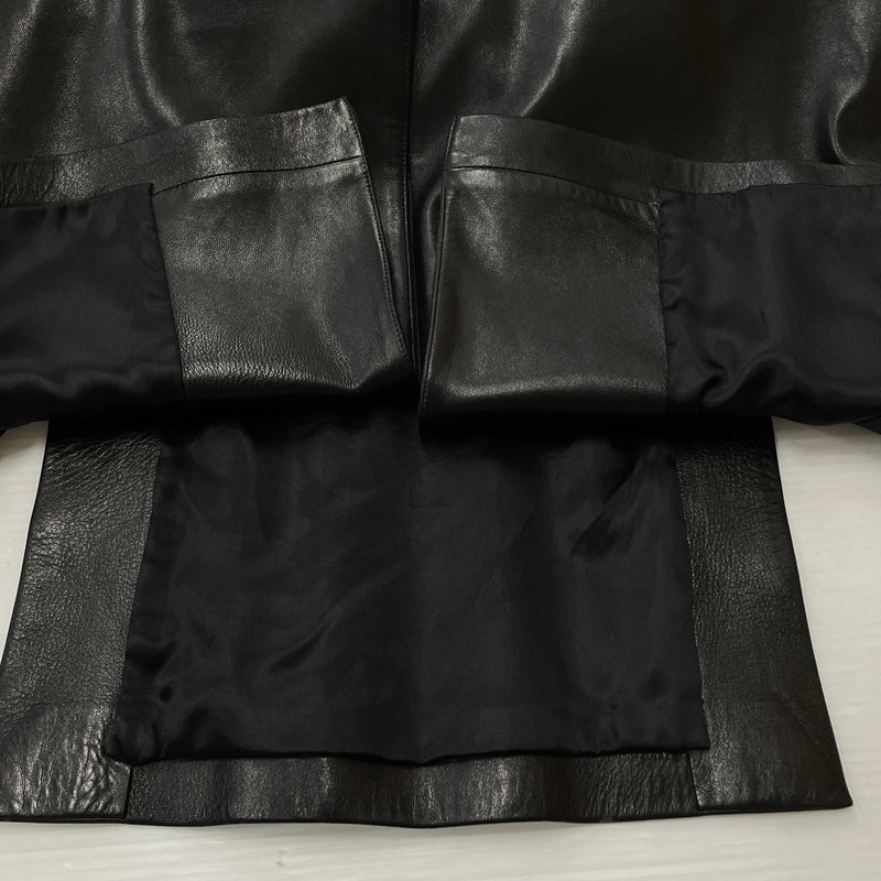 【中古品】【レディース】 AGNES B アニエス べー RAM LEATHER COAT ラム レザー コート アウター 170-261028-sa-02-teih サイズ：2 カラー：ブラック 万代Net店