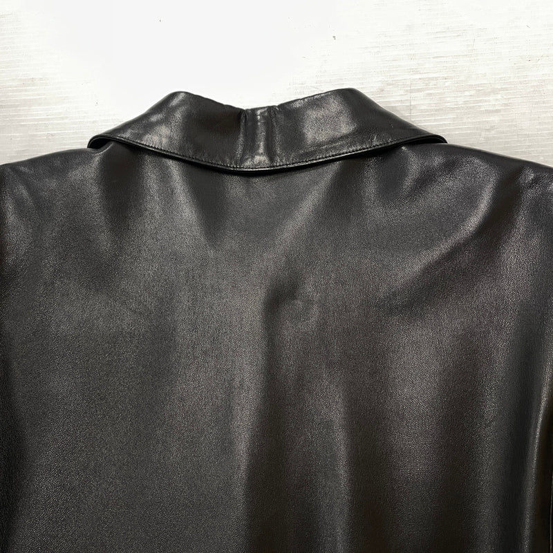 【中古品】【レディース】 AGNES B アニエス べー RAM LEATHER COAT ラム レザー コート アウター 170-261028-sa-02-teih サイズ：2 カラー：ブラック 万代Net店