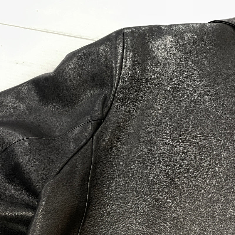 【中古品】【レディース】 AGNES B アニエス べー RAM LEATHER COAT ラム レザー コート アウター 170-261028-sa-02-teih サイズ：2 カラー：ブラック 万代Net店