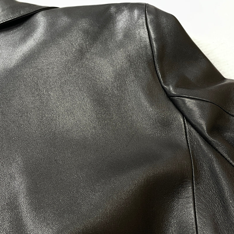 【中古品】【レディース】 AGNES B アニエス べー RAM LEATHER COAT ラム レザー コート アウター 170-261028-sa-02-teih サイズ：2 カラー：ブラック 万代Net店