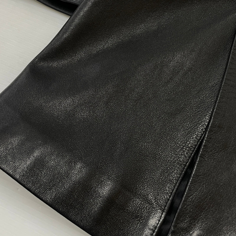 【中古品】【レディース】 AGNES B アニエス べー RAM LEATHER COAT ラム レザー コート アウター 170-261028-sa-02-teih サイズ：2 カラー：ブラック 万代Net店
