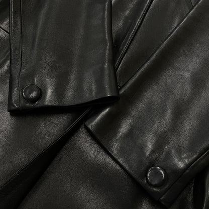 【中古品】【レディース】 AGNES B アニエス べー RAM LEATHER COAT ラム レザー コート アウター 170-261028-sa-02-teih サイズ：2 カラー：ブラック 万代Net店