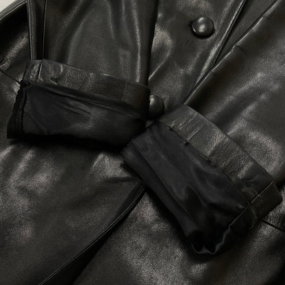 【中古品】【レディース】 AGNES B アニエス べー RAM LEATHER COAT ラム レザー コート アウター 170-261028-sa-02-teih サイズ：2 カラー：ブラック 万代Net店