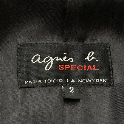【中古品】【レディース】 AGNES B アニエス べー RAM LEATHER COAT ラム レザー コート アウター 170-261028-sa-02-teih サイズ：2 カラー：ブラック 万代Net店