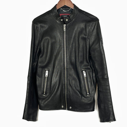 【中古品】【メンズ】 DIESEL ディーゼル RAM LEATHER RIDERS JACKET ラム レザー ライダース ジャケット アウター 141-261028-sa-05-teih サイズ：M カラー：ブラック 万代Net店