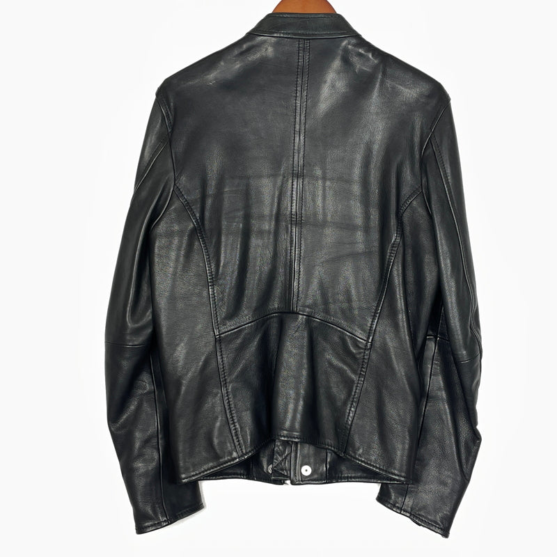 【中古品】【メンズ】 DIESEL ディーゼル RAM LEATHER RIDERS JACKET ラム レザー ライダース ジャケット アウター 141-261028-sa-05-teih サイズ：M カラー：ブラック 万代Net店