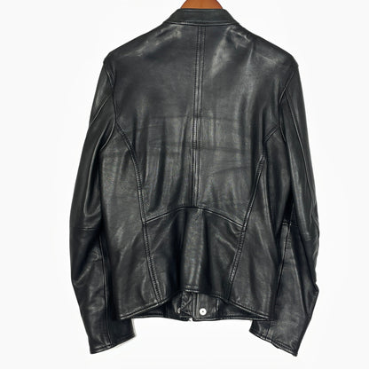 【中古品】【メンズ】 DIESEL ディーゼル RAM LEATHER RIDERS JACKET ラム レザー ライダース ジャケット アウター 141-261028-sa-05-teih サイズ：M カラー：ブラック 万代Net店