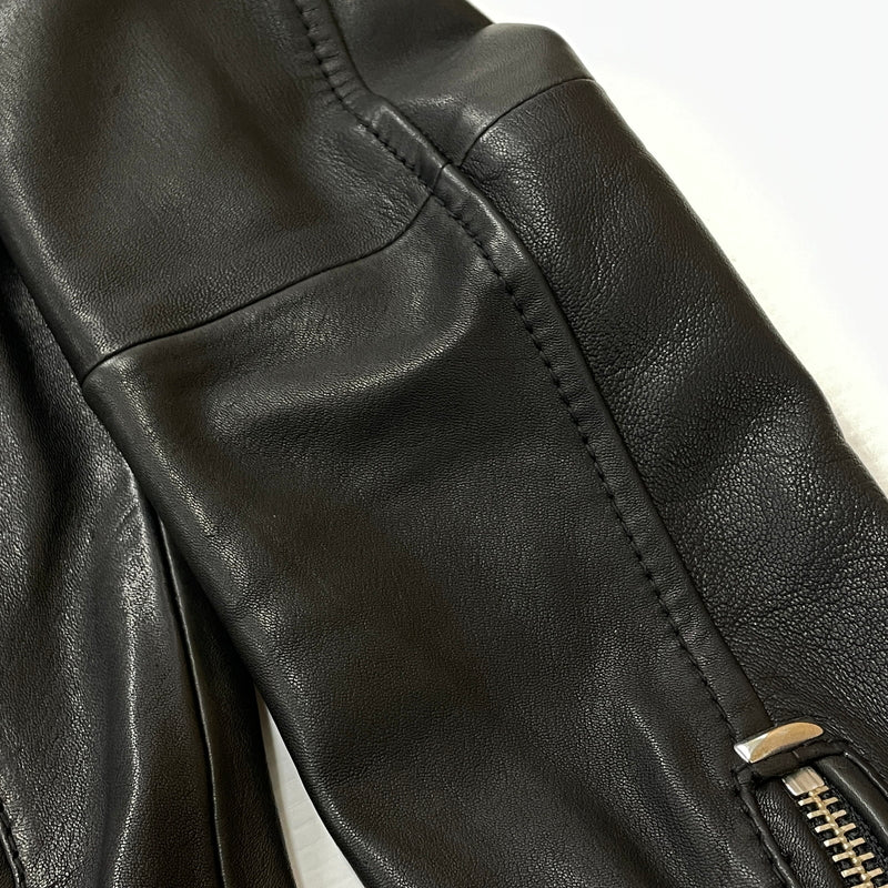 【中古品】【メンズ】 DIESEL ディーゼル RAM LEATHER RIDERS JACKET ラム レザー ライダース ジャケット アウター 141-261028-sa-05-teih サイズ：M カラー：ブラック 万代Net店