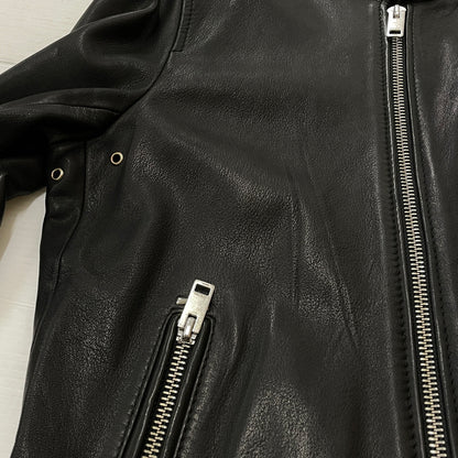 【中古品】【メンズ】 DIESEL ディーゼル RAM LEATHER RIDERS JACKET ラム レザー ライダース ジャケット アウター 141-261028-sa-05-teih サイズ：M カラー：ブラック 万代Net店