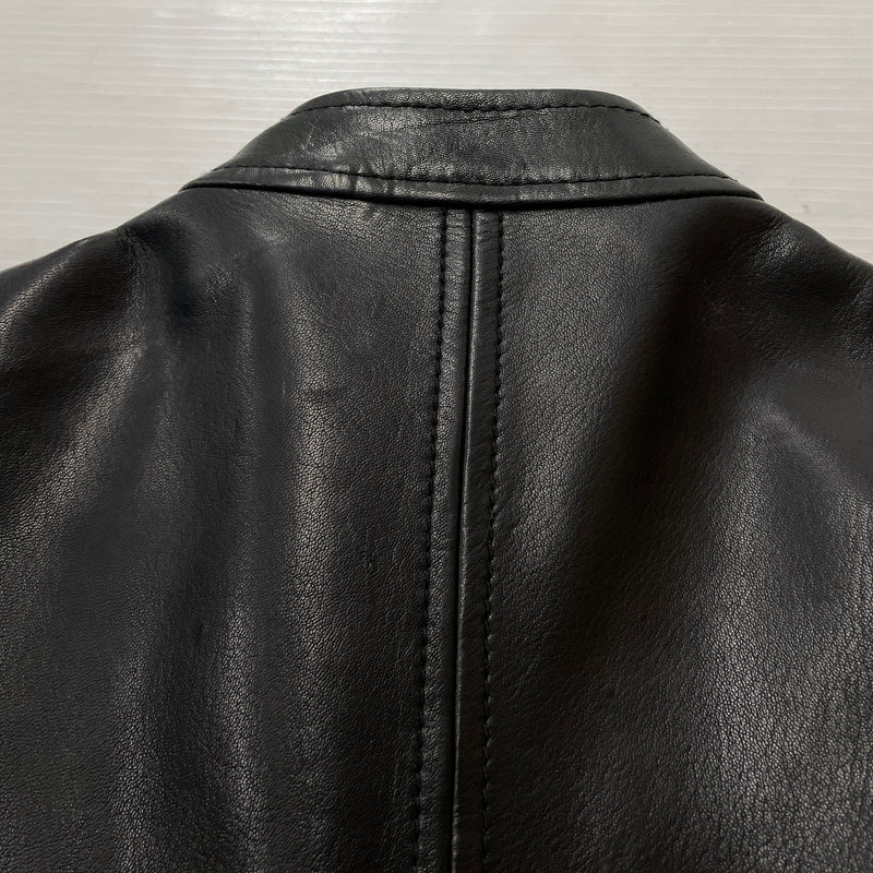 【中古品】【メンズ】 DIESEL ディーゼル RAM LEATHER RIDERS JACKET ラム レザー ライダース ジャケット アウター 141-261028-sa-05-teih サイズ：M カラー：ブラック 万代Net店