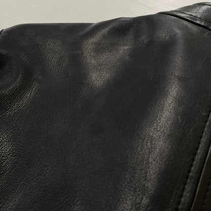 【中古品】【メンズ】 DIESEL ディーゼル RAM LEATHER RIDERS JACKET ラム レザー ライダース ジャケット アウター 141-261028-sa-05-teih サイズ：M カラー：ブラック 万代Net店
