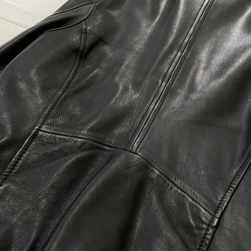 【中古品】【メンズ】 DIESEL ディーゼル RAM LEATHER RIDERS JACKET ラム レザー ライダース ジャケット アウター 141-261028-sa-05-teih サイズ：M カラー：ブラック 万代Net店