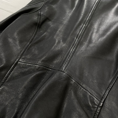 【中古品】【メンズ】 DIESEL ディーゼル RAM LEATHER RIDERS JACKET ラム レザー ライダース ジャケット アウター 141-261028-sa-05-teih サイズ：M カラー：ブラック 万代Net店