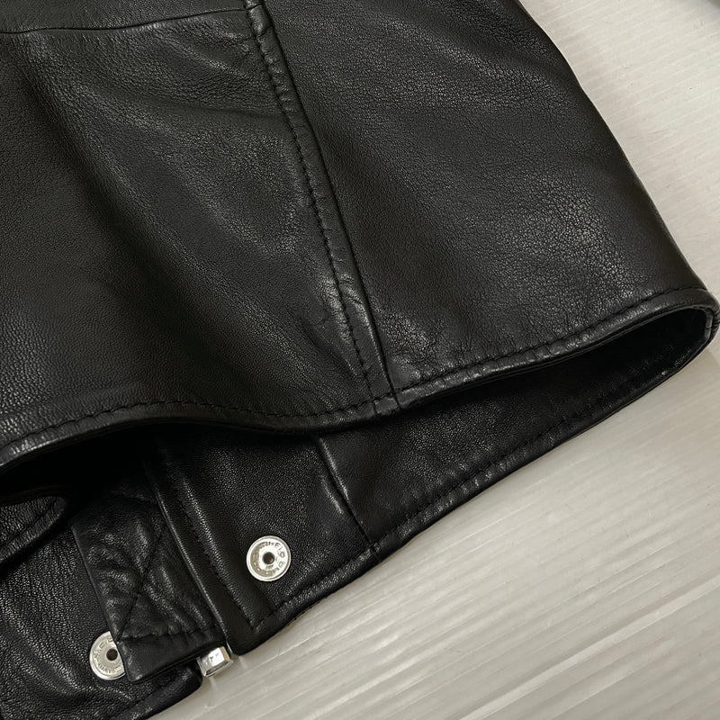 【中古品】【メンズ】 DIESEL ディーゼル RAM LEATHER RIDERS JACKET ラム レザー ライダース ジャケット アウター 141-261028-sa-05-teih サイズ：M カラー：ブラック 万代Net店