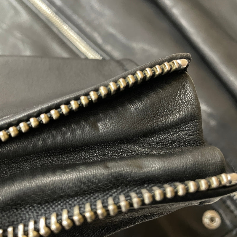 【中古品】【メンズ】 DIESEL ディーゼル RAM LEATHER RIDERS JACKET ラム レザー ライダース ジャケット アウター 141-261028-sa-05-teih サイズ：M カラー：ブラック 万代Net店