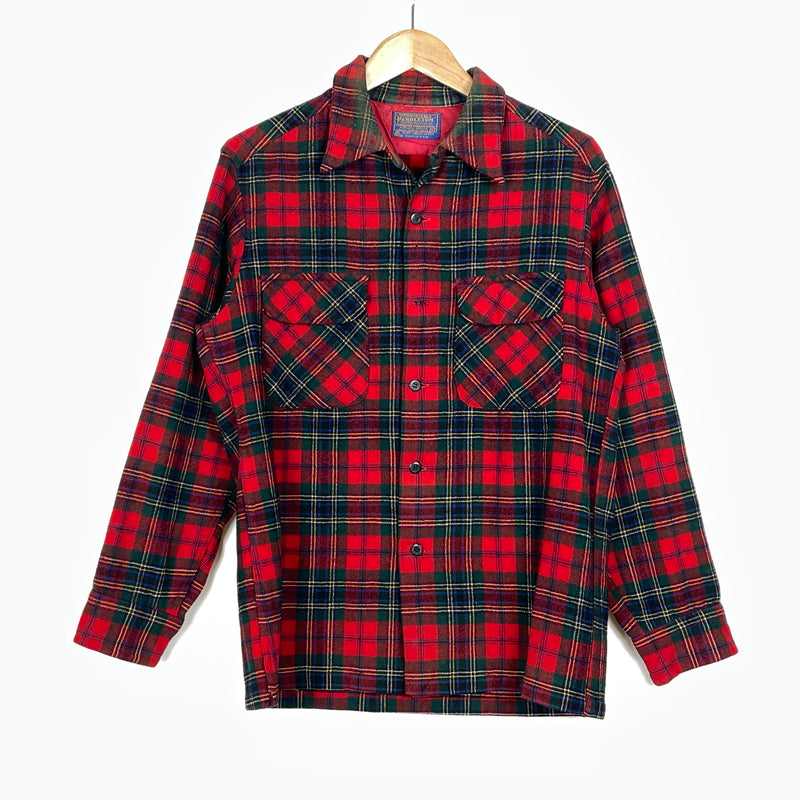 【現状渡し品】【メンズ】 PENDLETON ペンドルトン 70S VINTAGE WOOL CHECK SHIRT 70年代 ヴィンテージ ウール チェック シャツ 長袖 トップス 145-261029-sa-08-teih サイズ：M カラー：レッド 万代Net店