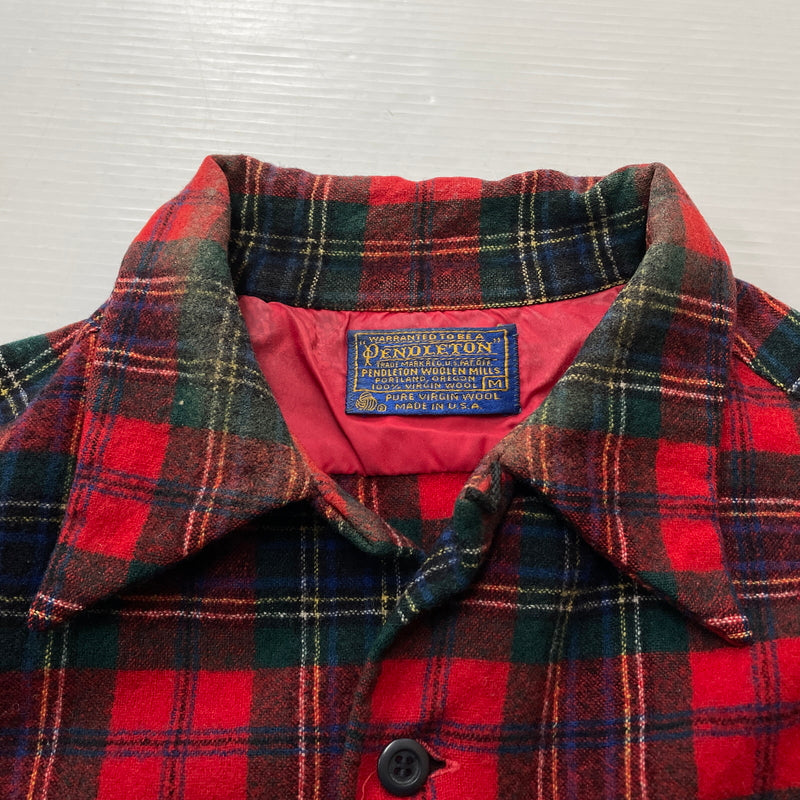 【現状渡し品】【メンズ】 PENDLETON ペンドルトン 70S VINTAGE WOOL CHECK SHIRT 70年代 ヴィンテージ ウール チェック シャツ 長袖 トップス 145-261029-sa-08-teih サイズ：M カラー：レッド 万代Net店