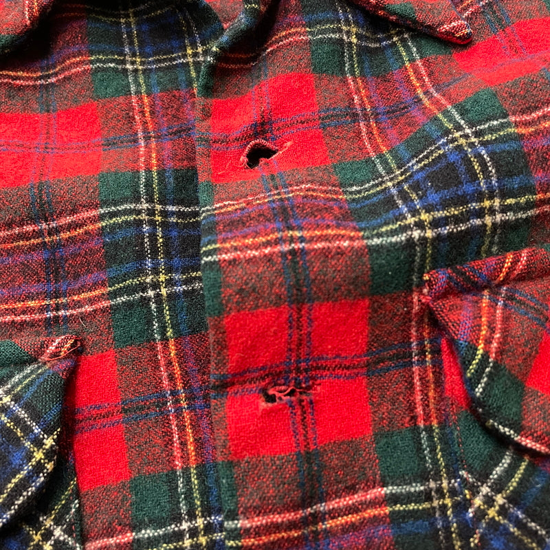 【現状渡し品】【メンズ】 PENDLETON ペンドルトン 70S VINTAGE WOOL CHECK SHIRT 70年代 ヴィンテージ ウール チェック シャツ 長袖 トップス 145-261029-sa-08-teih サイズ：M カラー：レッド 万代Net店