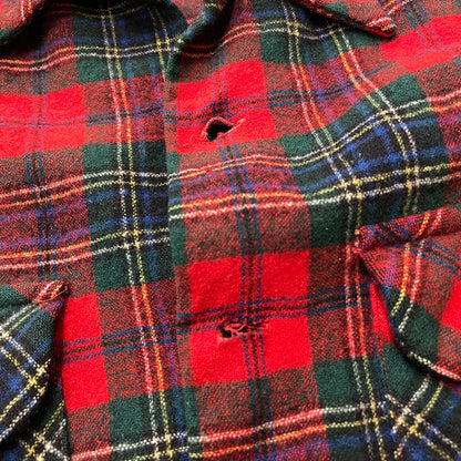 【現状渡し品】【メンズ】 PENDLETON ペンドルトン 70S VINTAGE WOOL CHECK SHIRT 70年代 ヴィンテージ ウール チェック シャツ 長袖 トップス 145-261029-sa-08-teih サイズ：M カラー：レッド 万代Net店