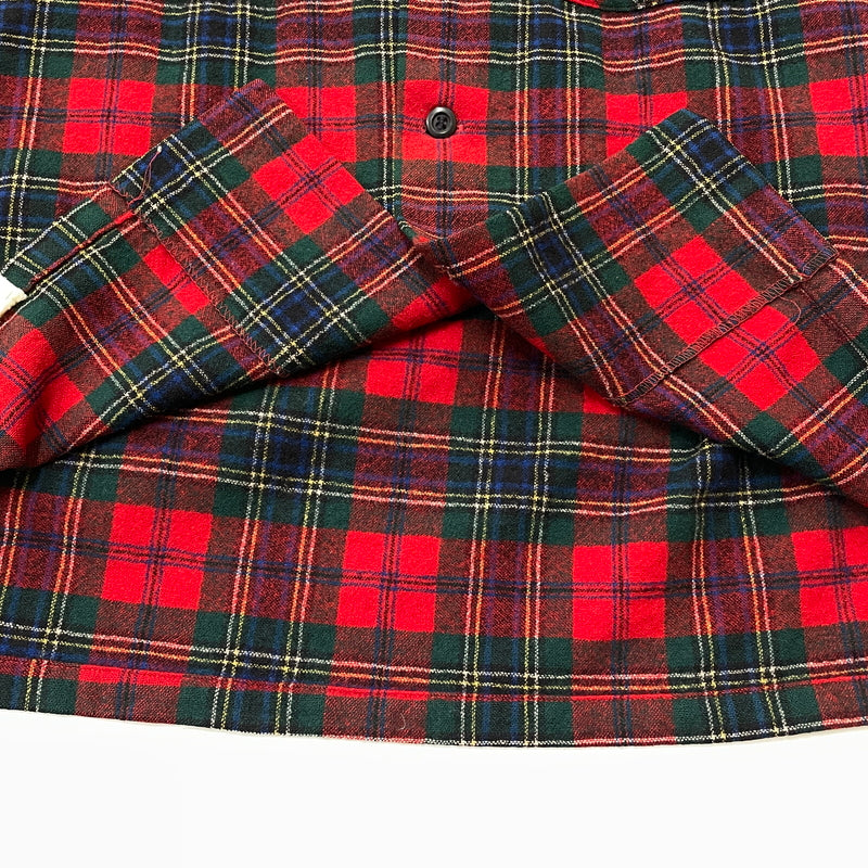 【現状渡し品】【メンズ】 PENDLETON ペンドルトン 70S VINTAGE WOOL CHECK SHIRT 70年代 ヴィンテージ ウール チェック シャツ 長袖 トップス 145-261029-sa-08-teih サイズ：M カラー：レッド 万代Net店