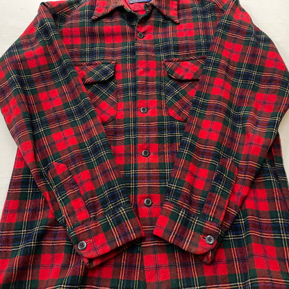 【現状渡し品】【メンズ】 PENDLETON ペンドルトン 70S VINTAGE WOOL CHECK SHIRT 70年代 ヴィンテージ ウール チェック シャツ 長袖 トップス 145-261029-sa-08-teih サイズ：M カラー：レッド 万代Net店